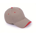 Brushed Cotton Twill Baseball Cap w/Sandwich Wave